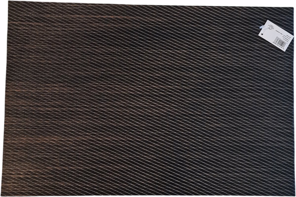 YILTEX - Placemats - Onderlegger - Tafeldecoratie - Set van 6 stuks - Gevlochten Zwart/Goud - 30 x 45cm