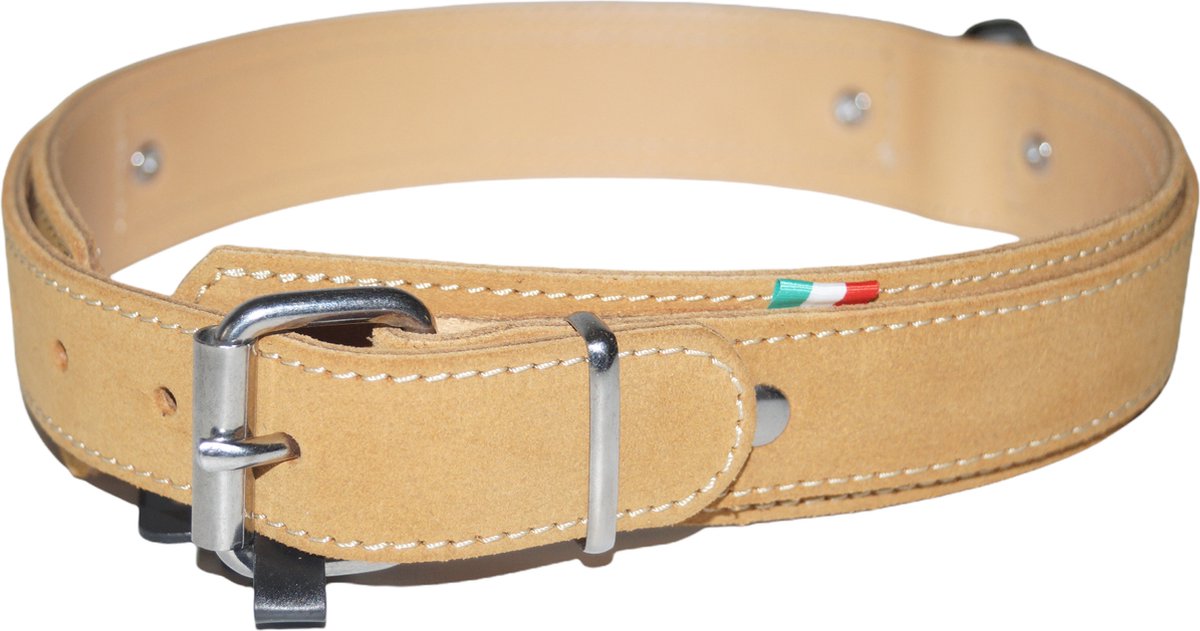 JACK AND VANILLA Gold Halsband / Hondenhalsband - Echt Leder - Bruin - Nekomtrek: 45 - 55 cm (GELIEVE ALVORENS BESTELLEN OPMETEN)