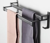 Cgoods porte-serviettes double barre sans perçage - porte-serviettes salle de bain - porte-serviettes - porte-serviettes - 60CM