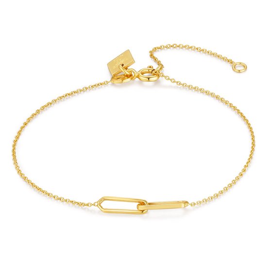 Bracelet Twice As Nice en argent doré, 2 maillons ovales 16 cm+3 cm