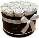 Flowerbox Longlife Rozen - Dreamy White - Groot Zwart