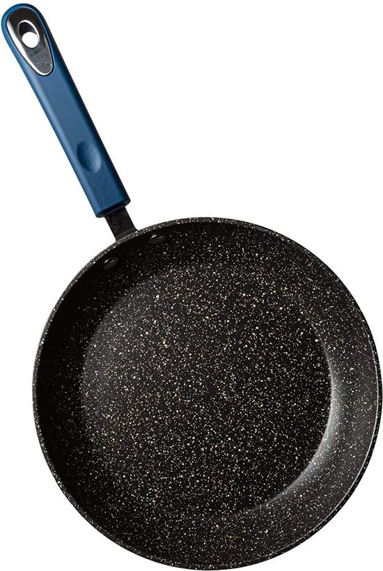 Millvado Rainbow Non Stick Frypan - 9,5" / 24cm Koekenpan - Blauw Soft Grip Silicone Handvat