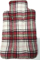 KRUIKVORMIG WARMTEKUSSEN - GEVULD MET KERAMISCHE KORRELS - 2 uur warmte !! - afmeting: 26 x 16 x 2.5 cm. Red Check