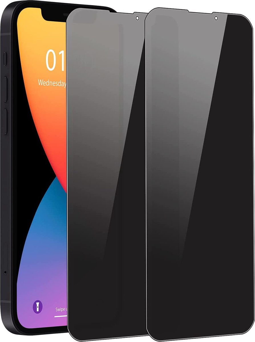 2x Screenprotector Geschikt voor: iPhone 13 / 13 Pro Screen Protector [2-Pack] Tempered Glas Screenprotector Privacy anti-spion