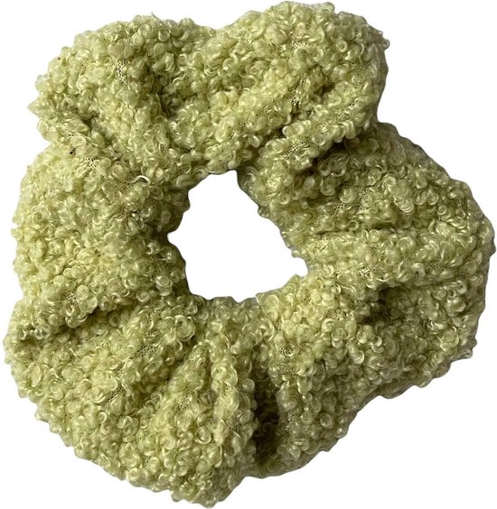 Teddy scrunchie/haarwokkel, licht groen