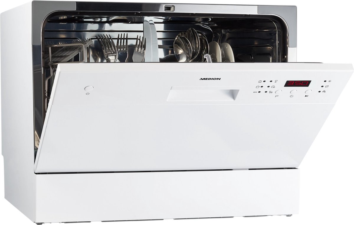 MEDION Lave-vaisselle de table MD 37210 - 6 couverts - 6 programmes - 51 dB  - Blanc | bol.com