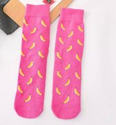 Bananen Sokken-Roze-Grappig-Unisex-One size-Sokken-Socks-Happy-Happy Socks