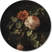 Muurcirkel van Het Stilleven met rozen van Elias van den Broeck