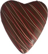 hocolade - Dubbel Hart met rode en roze strepen - Zijden lint "Speciaal voor jou" - Cadeauverpakking