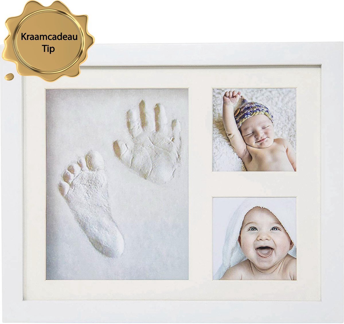 Goedkoopste Maison Extravagante - Baby Fotolijst in cadeauverpakking - Gipsafdruk baby - Klei Afdruk Baby Voet / Hand - Kraamcadeau Jongen of Meisje - Babyshower - Kraampakket/Geboorte Cadeau - Baby Art