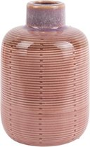 Lucy’s Living Luxe Vaas JAR Roze – ø 10 x 14 cm – hotel chique - binnen ––– accessoires – tuin – decoratie – bloemen – mat – glans – industrieel - droogbloemen