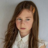 Haarspeldjes met stof - Neutral rainbow | Meisje