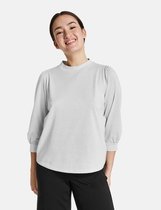 TAIFUN Dames Shirt met glittereffect Offwhite Melange-44