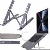 BOTC Office Laptop Standaard Verstelbaar - Ergonomisch - Aluminium-Tablet Steun Opvouwbare Stand - Grij