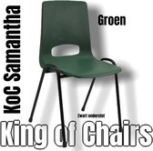 King of Chairs -Set van 2- Model KoC Samantha groen met zwart onderstel. Stapelstoel kuipstoel vergaderstoel tuinstoel kantine stoel stapel stoel kantinestoelen stapelstoelen kuips