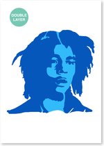 Bob Marley sjabloon - 2 lagen kunststof A3 stencil - Kindvriendelijk sjabloon geschikt voor graffiti, airbrush, schilderen, muren, meubilair, taarten en andere doeleinden