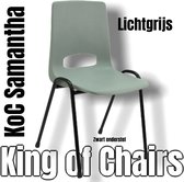 King of Chairs -Set van 2- Model KoC Samantha lichtgrijs met zwart onderstel. Stapelstoel kuipstoel vergaderstoel tuinstoel kantine stoel stapel stoel kantinestoelen stapelstoelen