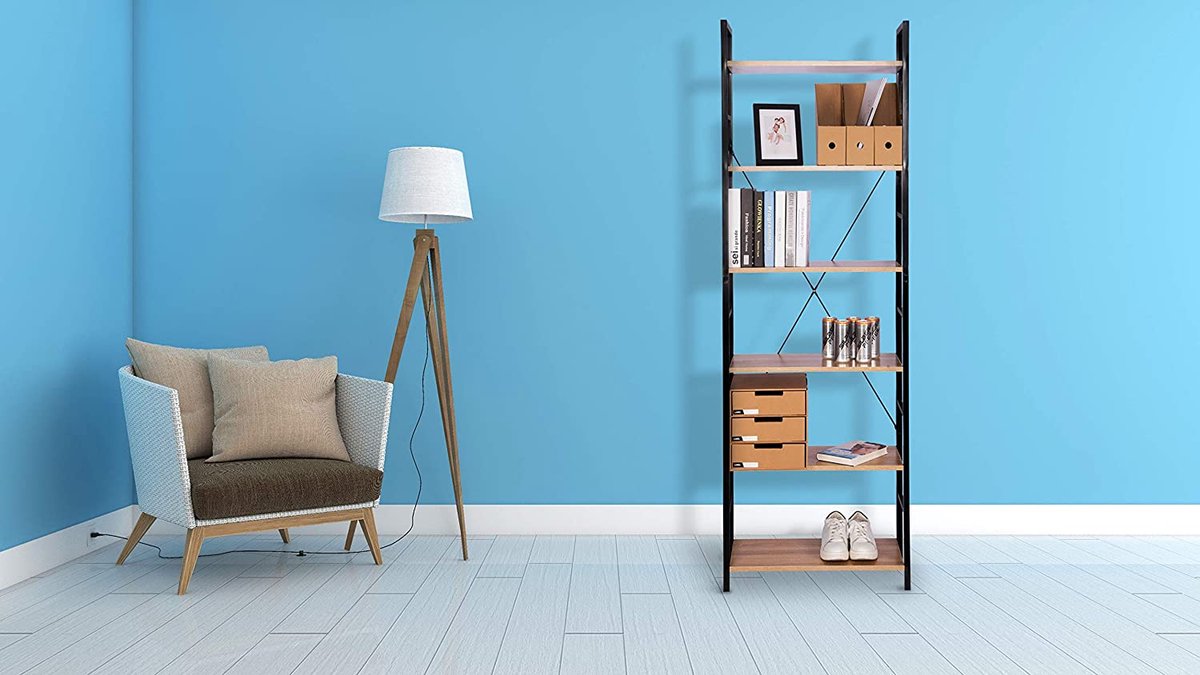 Fromm & Starck STAR_BC_05 Boekenplank 60 x 28 x 182,5 cm 150 kg Boekenkast Open Boekenplank (Planken: spaanplaat/frame: staal (gepoedercoat