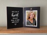 StylShop - Fotolijst - Wat je in je hart bewaart raak je nooit meer kwijt - zwart - in memoriam troostgeschenk troost geschenk bij overlijden