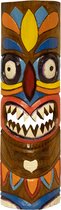 Tiki masker duivel - Houten decoratie - 50cm - Bar accessoires - Mancave decoratie - Hand gemaakt - Houten tiki masker - Wand decoratie - Snelle levering - Cave & Garden