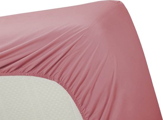 Ambiante Cotton Uni - Double - Hoeslaken /220 cm - Pink