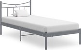 Bedframe metaal en multiplex grijs 90x200 cm