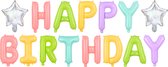 Folieballon Happy Birthday Pastel - 395 centimeter