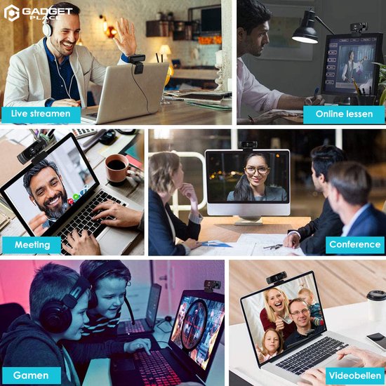 Full HD Webcam met Ruisvrije Microfoon - Incl. Tripod en Webcam Cover - 1080P - Voor Laptop en PC - Windows en Mac