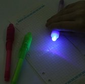 UV-balpen met onzichtbare LED-letters zwart