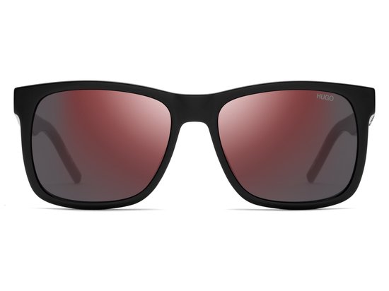 Accessoires Zonnebrillen Hoekige zonnebrillen Hugo Boss Hoekige zonnebril zwart-groen extravagante stijl 
