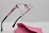 Min-bril -1,0 Unisex afstand metalen bril op sterkte in zwarte metalen compacte brillenkoker met dokje - zwart - bijziend bril - GEEN LEESBRIL - heren dames bril voor bijziendheid