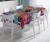 De Groen Home Bedrukt Velvet textiel Tafelkleed - Multi patroon - Fluweel - 135x220