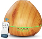 Aroma diffuser - OSMI - 500 ML - 7 kleuren LED lamp - geurverspreider - Aromatherapie - lichtbruin - Afstandsbediening
