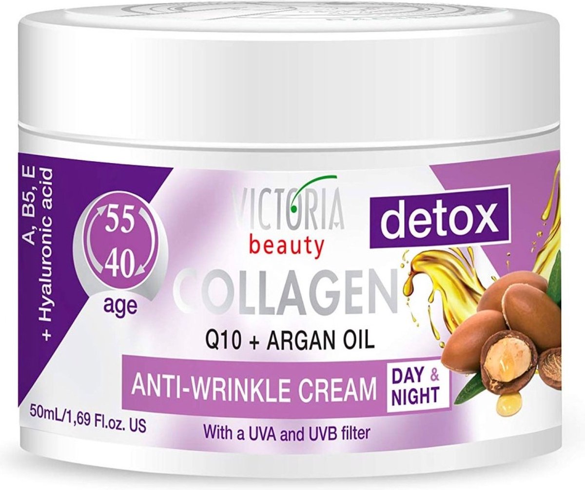 Goedkoopste Victoria Beauty Collageen Gezichtscrème – 50 ml – Met Q10 & Arganolie – Anti-Aging & Verstevigend – Voor Rijpere Huid (40-55 Jaar) – Hydrateert en Vermindert Rimpels