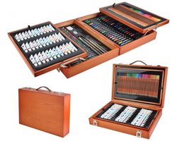 Mega Set voor schilderen en tekenen - Schilderpakket 174 delig  in luxe koffer