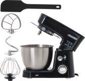 Bol.com Mesko MS 4217 - Keukenmachine - Keukenrobot - Keukenmixer - 1200W - Zwart - Anti-Spatdeksel - Compleet met accessoires aanbieding