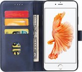 Coque iPhone 6/6s en Cuir Blauw - Etui à Rabat en Cuir de Luxe Blauw iPhone Bookcase - Cartes pour iPhone 6/6s - Smartphonica