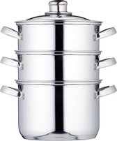 Kitchencraft Stoompan 18 Cm Rvs Zilver/glas 4-delig