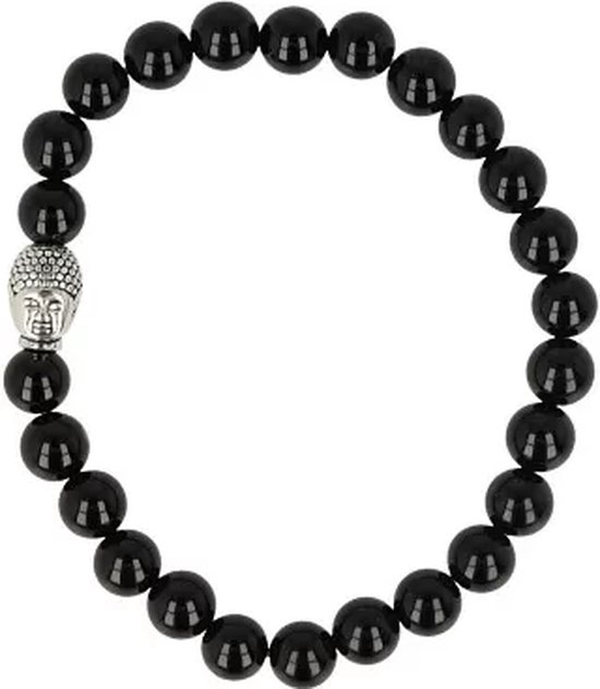 Bracelets de perles Homme Onyx avec Bouddha