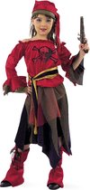 Limit - Piraat & Viking Kostuum - Daisy Doodskop Dappere Piraat - Meisje - rood - Maat 122 - Carnavalskleding - Verkleedkleding