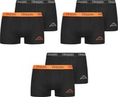 Kappa – boxershort heren – 6 stuks – zwart – oranje – maat M – onderbroeken heren