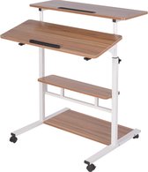 BRGOOD Laptoptafel - bijzettafel - computerbureau - voor bed en bank - 67 x 60 x 85-120cm -Houten kleuren