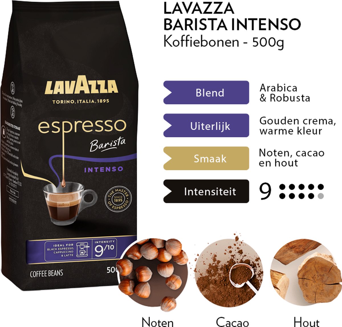 Café en grains Lavazza Espresso Barista Intenso - 4 x 500 grammes