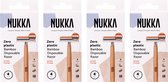 Nukka - Scheermes - Bamboe - 3-blade - 4-Pack x 4 Stuks - Oranje