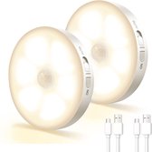 BOTC Draadloze ledlamp – Oplaadbare Muurlamp - Draadloze ledspot – Usb oplaadbaar - 2 stuks - Badkamer
