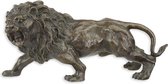 Bronzen sculptuur - Brullende leeuw - Beeld - koning van het wild - 14,9 cm hoog