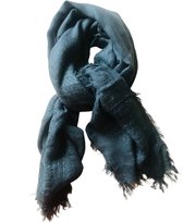 Modieuze Sjaal / Scarf | Warme Sjaal / Gerafelde Sjaal | One Size - Blauw