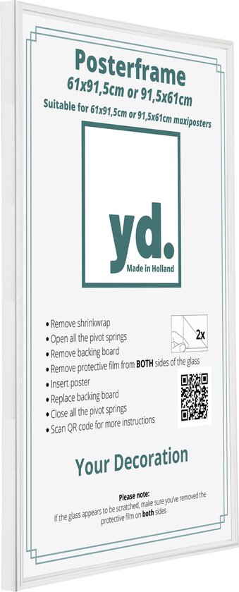 Cadre d'affiche Your Decoration - 61x91,5cm - Wit - Plastique