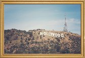 JUNIQE - Poster met houten lijst Foto van Hollywood -30x45 /Blauw &