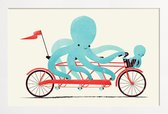 JUNIQE - Poster met houten lijst My Red Bike -13x18 /Kleurrijk